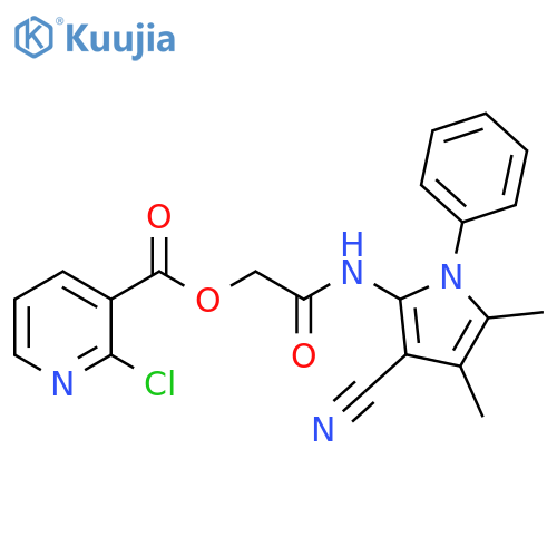 2-[(3-Cyano-4,5-dimethyl-1-phenyl-1H-pyrrol-2-yl)amino]-2-oxoethyl 2-chloro-3-pyridinecarboxylate structure