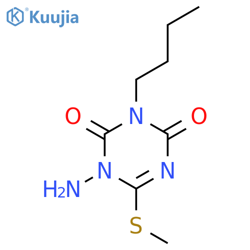 1,3,5-Triazine-2,4(1H,3H)-dione, 1-amino-3-butyl-6-(methylthio)- structure