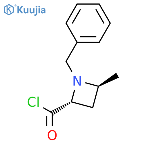 2-Azetidinecarbonyl chloride, 4-methyl-1-(phenylmethyl)-, trans- structure