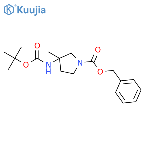 Benzyl 3-((tert-butoxycarbonyl)amino)-3-methylpyrrolidine-1-carboxylate structure