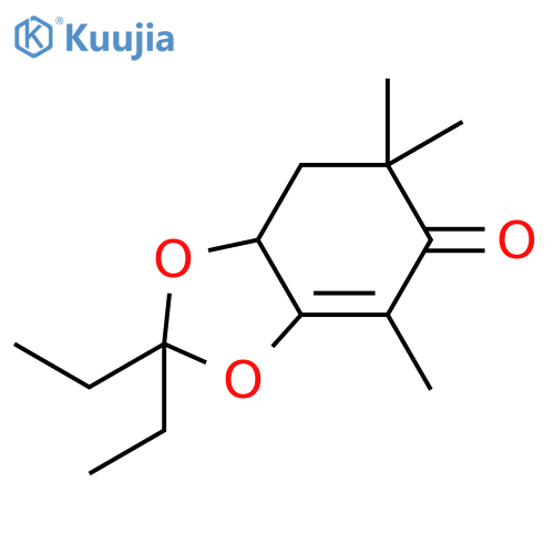 1,3-Benzodioxol-5(6H)-one, 2,2-diethyl-7,7a-dihydro-4,6,6-trimethyl- structure