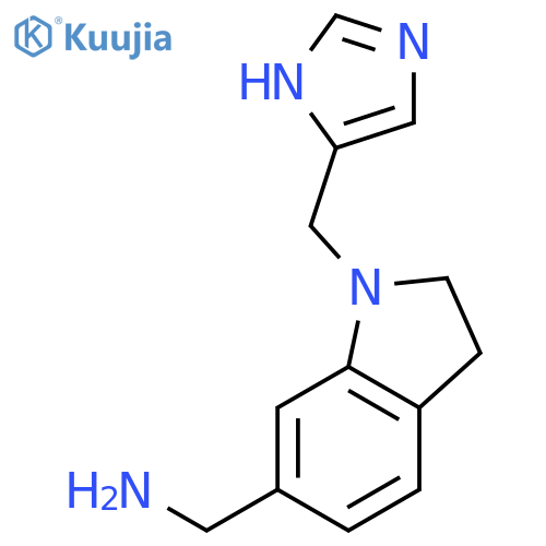 1H-Indole-6-methanamine, 2,3-dihydro-1-(1H-imidazol-5-ylmethyl)- structure