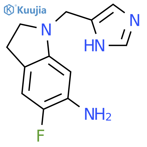 1H-Indol-6-amine, 5-fluoro-2,3-dihydro-1-(1H-imidazol-5-ylmethyl)- structure