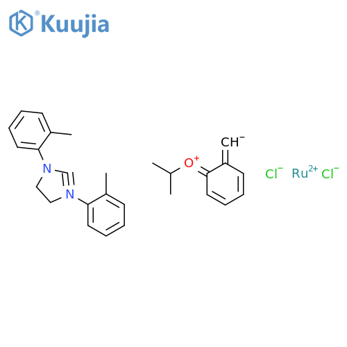 Dichloro[1,3-Bis(2-Methylphenyl)-2-Imidazolidinylidene](2-Isopropoxyphenylmethylene)Ruthenium(II) structure