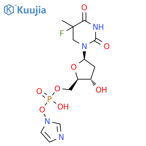 Thymidine, 5-fluoro-5'-O-[hydroxy(1H-imidazol-1-yloxy)phosphinyl]- structure