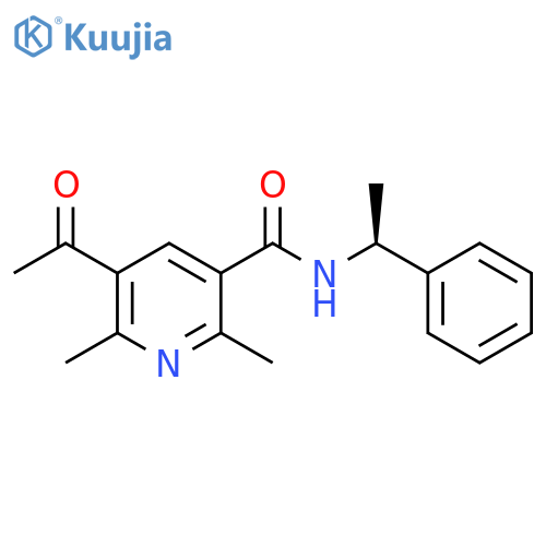 3-Pyridinecarboxamide, 5-acetyl-2,6-dimethyl-N-(1-phenylethyl)-, (S)- structure