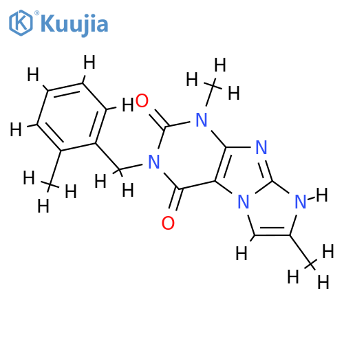 1,7-dimethyl-3-(2-methylphenyl)methyl-1H,2H,3H,4H,8H-imidazo1,2-gpurine-2,4-dione structure