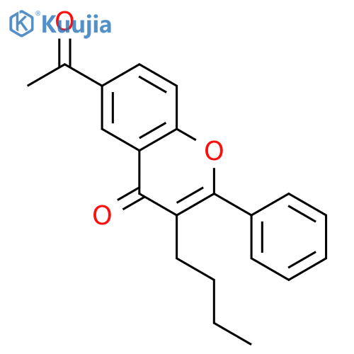 4H-1-Benzopyran-4-one, 6-acetyl-3-butyl-2-phenyl- structure