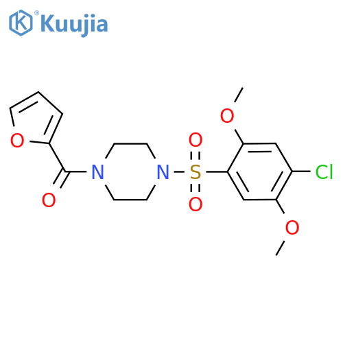 1-(4-chloro-2,5-dimethoxybenzenesulfonyl)-4-(furan-2-carbonyl)piperazine structure