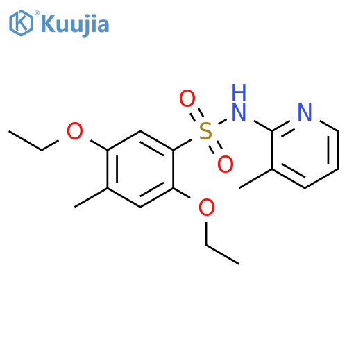 2,5-diethoxy-4-methyl-N-(3-methylpyridin-2-yl)benzene-1-sulfonamide structure