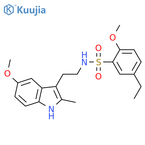 5-ethyl-2-methoxy-N-2-(5-methoxy-2-methyl-1H-indol-3-yl)ethylbenzene-1-sulfonamide structure