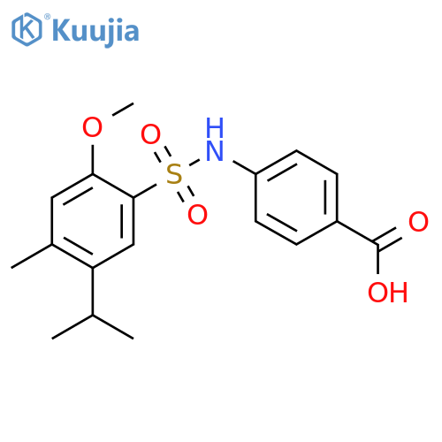 4-2-methoxy-4-methyl-5-(propan-2-yl)benzenesulfonamidobenzoic acid structure