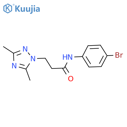 N-(4-bromophenyl)-3-(3,5-dimethyl-1H-1,2,4-triazol-1-yl)propanamide structure