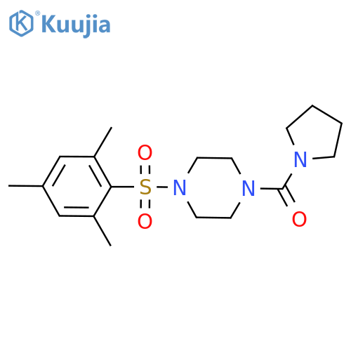 1-(pyrrolidine-1-carbonyl)-4-(2,4,6-trimethylbenzenesulfonyl)piperazine structure