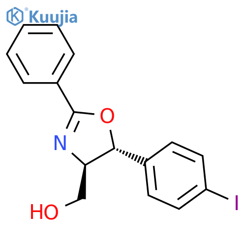 ((4R,5R)-5-(4-Iodophenyl)-2-phenyl-4,5-dihydrooxazol-4-yl)methanol structure