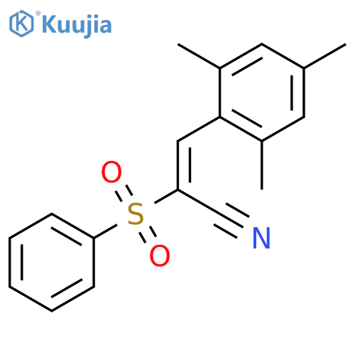 2-Propenenitrile, 2-(phenylsulfonyl)-3-(2,4,6-trimethylphenyl)-, (2E)- structure