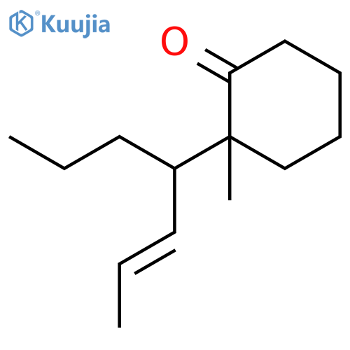 Cyclohexanone, 2-methyl-2-(1-propyl-2-butenyl)- structure