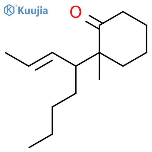 Cyclohexanone, 2-methyl-2-[1-(1-propenyl)pentyl]- structure