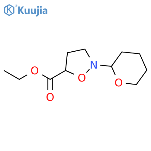 5-Isoxazolidinecarboxylic acid, 2-(tetrahydro-2H-pyran-2-yl)-, ethyl ester structure