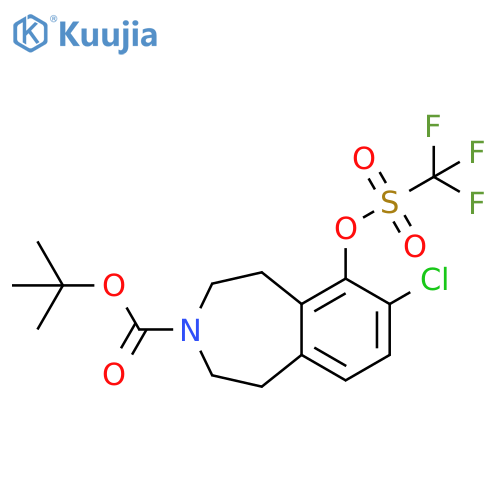 3H-3-Benzazepine-3-carboxylic acid,7-chloro-1,2,4,5-tetrahydro-6-[[(trifluoromethyl)sulfonyl]oxy]-,1,1-dimethylethyl ester structure