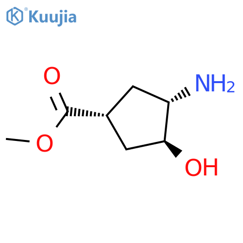 rac-methyl (1R,3S,4S)-3-amino-4-hydroxycyclopentane-1-carboxylate structure