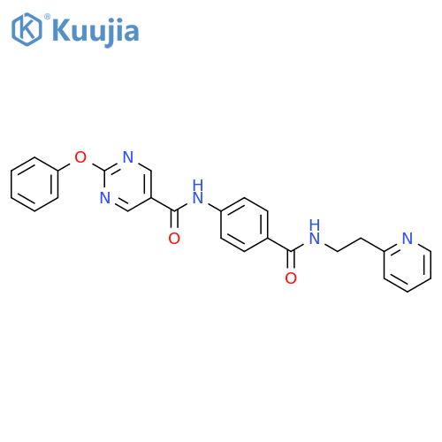 5-Pyrimidinecarboxamide,2-phenoxy-N-[4-[[[2-(2-pyridinyl)ethyl]amino]carbonyl]phenyl]- structure
