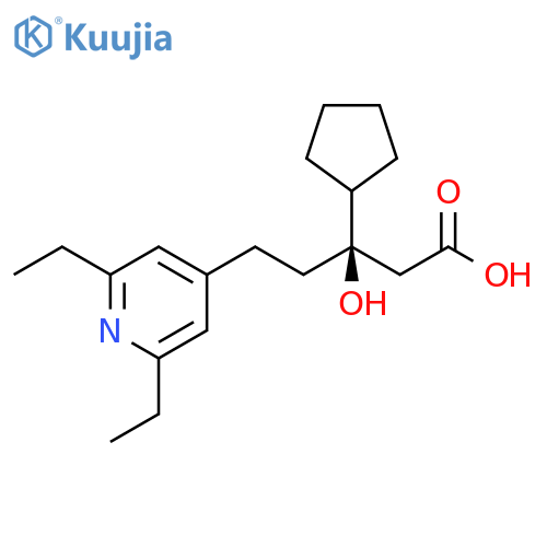 (βR)-β-Cyclopentyl-2,6-diethyl-β-hydroxy-4-pyridinepentanoic acid structure