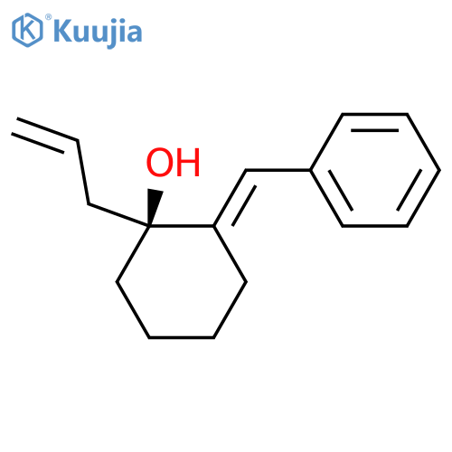 Cyclohexanol, 2-(phenylmethylene)-1-(2-propen-1-yl)-, (1S,2E)- structure