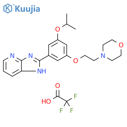 3H-Imidazo[4,5-b]pyridine,2-[3-(1-methylethoxy)-5-[2-(4-morpholinyl)ethoxy]phenyl]-,2,2,2-trifluoroacetate (1:2) structure