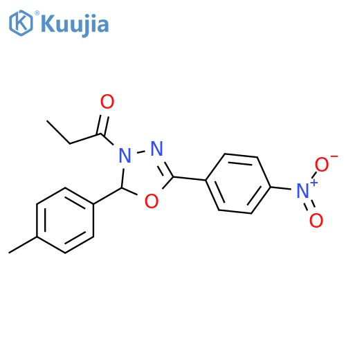 1-Propanone,1-[2-(4-methylphenyl)-5-(4-nitrophenyl)-1,3,4-oxadiazol-3(2H)-yl]- structure