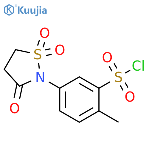 2-methyl-5-(1,1,3-trioxo-1$l^{6},2-thiazolidin-2-yl)benzene-1-sulfonyl chloride structure