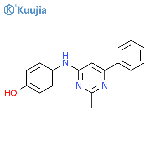 4-(2-methyl-6-phenylpyrimidin-4-yl)aminophenol structure