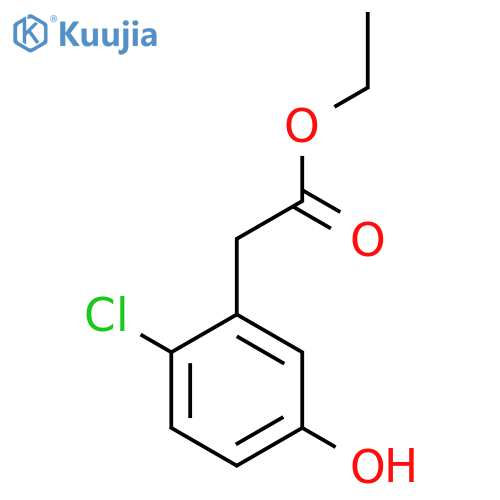 (2-Chloro-5-hydroxy-phenyl)-acetic acid ethyl ester structure