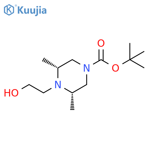 tert-butyl (3R,5S)-4-(2-hydroxyethyl)-3,5-dimethylpiperazine-1-carboxylate structure