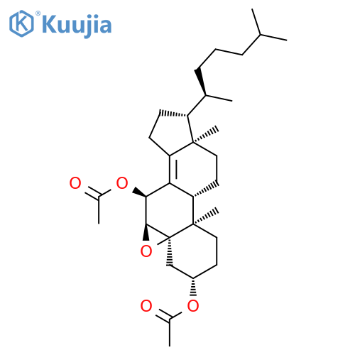 Cholest-8(14)-ene-3,7-diol, 5,6-epoxy-, diacetate, (3b,5a,6a,7a)- structure