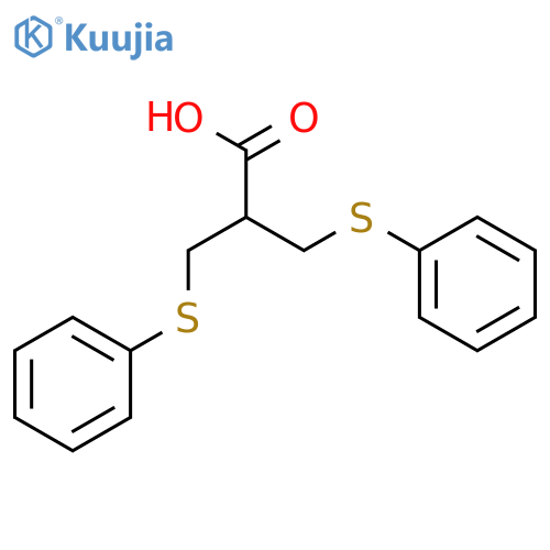 Propanoic acid, 3-(phenylthio)-2-[(phenylthio)methyl]- structure