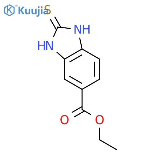 1H-Benzimidazole-5-carboxylicacid, 2,3-dihydro-2-thioxo-, ethyl ester structure