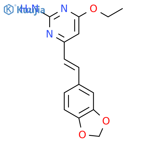 2-Pyrimidinamine, 4-[2-(1,3-benzodioxol-5-yl)ethenyl]-6-ethoxy- structure