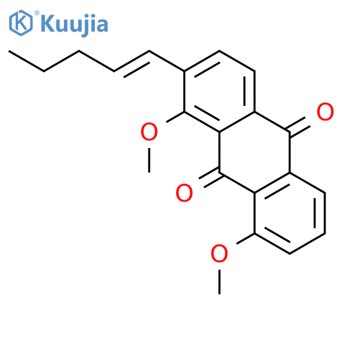 9,10-Anthracenedione, 1,8-dimethoxy-2-(1-pentenyl)- structure
