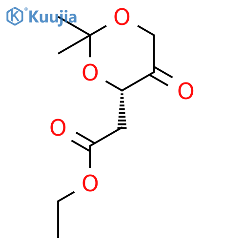 1,3-Dioxane-4-acetic acid, 2,2-dimethyl-5-oxo-, ethyl ester, (4S)- structure