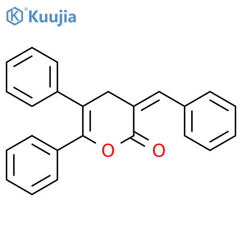 2H-Pyran-2-one, 3,4-dihydro-5,6-diphenyl-3-(phenylmethylene)- structure