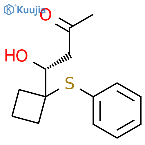 2-Butanone, 4-hydroxy-4-[1-(phenylthio)cyclobutyl]-, (4R)- structure