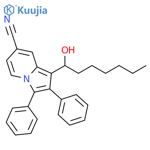 7-Indolizinecarbonitrile, 1-(1-hydroxyheptyl)-2,3-diphenyl- structure