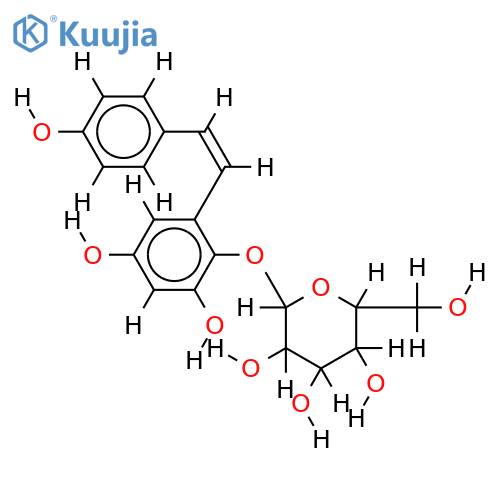 (Z)-2,3,4',5-tetrahydroxystilbene 2-O-beta-D-glucopyranoside structure