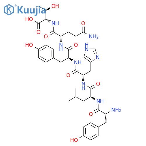 L-Threonine, D-tyrosyl-L-leucyl-L-histidyl-L-tyrosyl-L-glutaminyl- structure