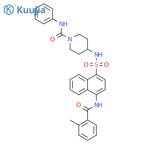 1-Piperidinecarboxamide,4-[[[4-[(2-methylbenzoyl)amino]-1-naphthalenyl]sulfonyl]amino]-N-phenyl- structure