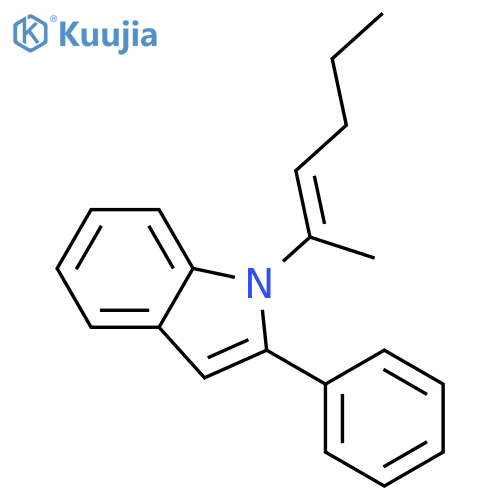 1H-Indole, 1-[(1E)-1-methyl-1-penten-1-yl]-2-phenyl- structure