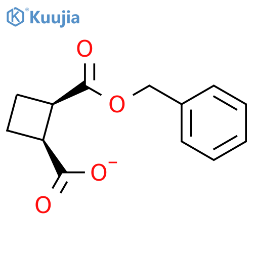 1,2-Cyclobutanedicarboxylic acid, mono(phenylmethyl) ester, cis- structure
