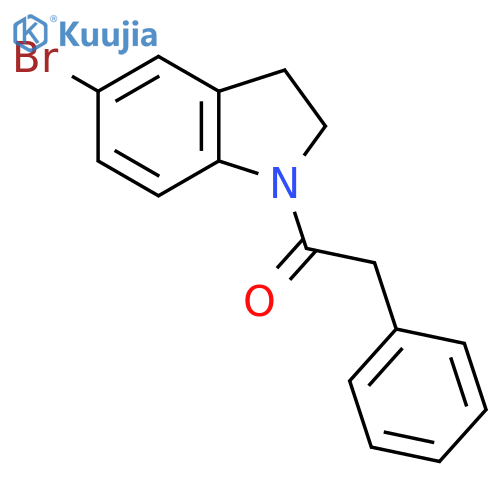5-Bromo-1-(phenylacetyl)-2,3-dihydro-1H-indole structure