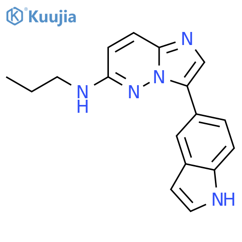 Imidazo[1,2-b]pyridazin-6-amine, 3-(1H-indol-5-yl)-N-propyl- structure